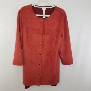 Chico's size 2 lightweight faux suede jacket